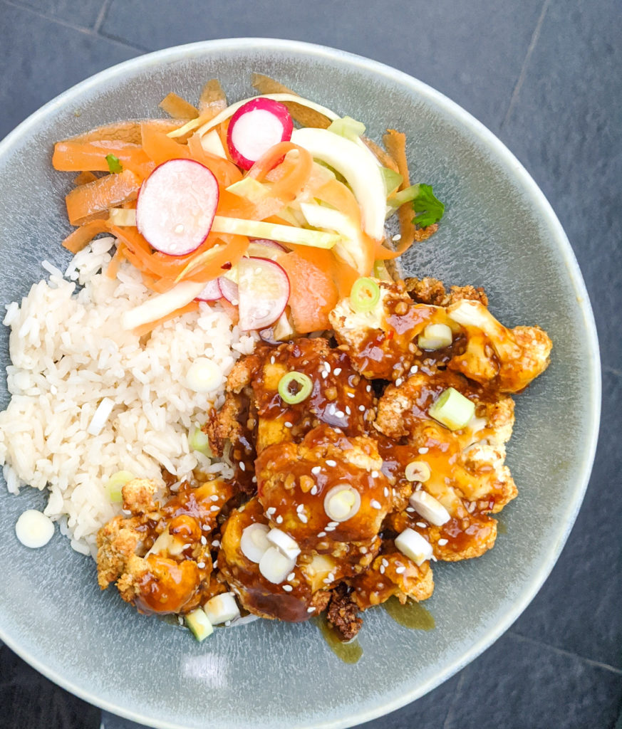 Cauliflower and Asian slaw