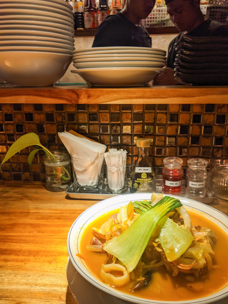 Seafood Ramen - Fish tacos - best restaurants in Ubud