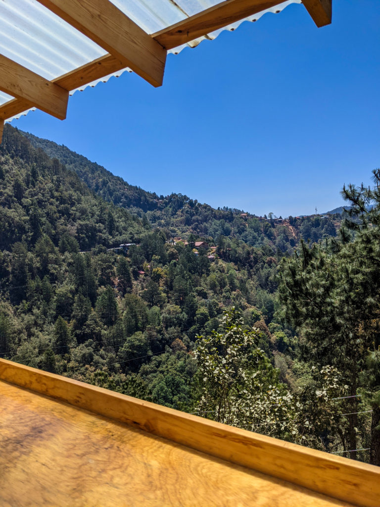 View from Bostel Rancho Viejo in San Jose del Pacifico 